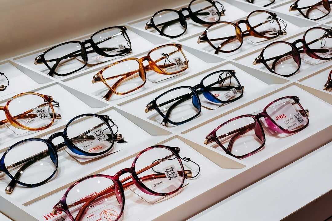 brown and black framed eyeglasses
